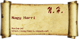 Nagy Harri névjegykártya